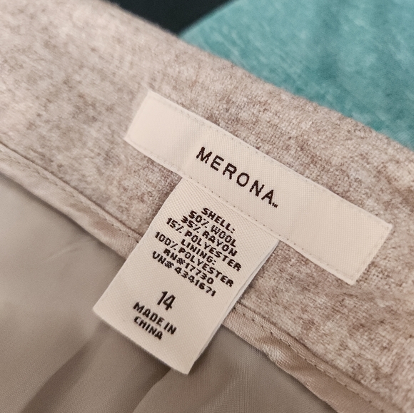 NWT Merona Wool Blend A-Line Heather Lined Skirt  Size 14 - Picture 3 of 6